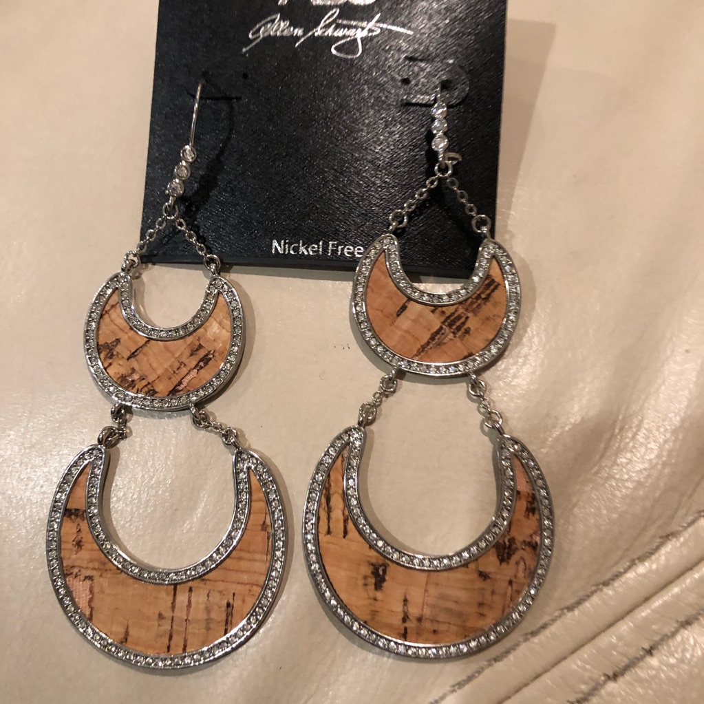 Abs Allan Schwartz Cork Earrings New!